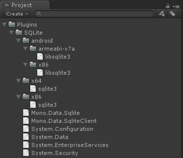 Unity project showing all files added